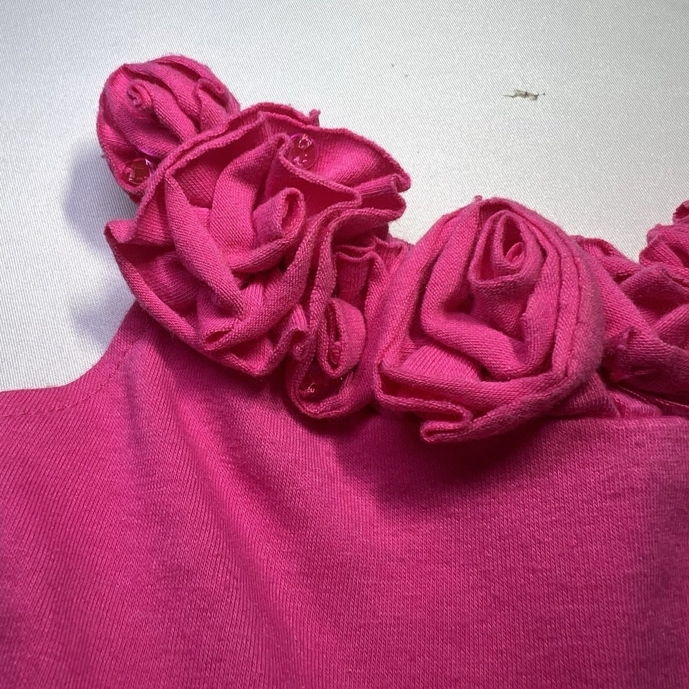 Build‎ A Bear Workshop Clothes Pink Floral Rose Flower Rosette Gem Dress - Picture 3 of 9